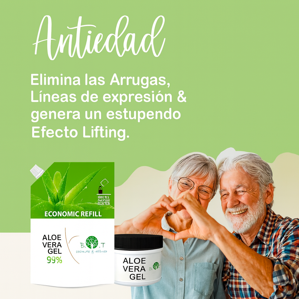 Gel de Aloe Vera Puro 100% Natural 1000 ml – Hidratante, After Sun, Post Depilación, After Shave y Acondicionador