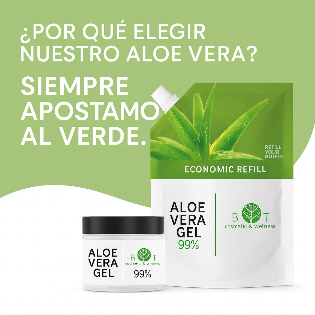Gel de Aloe Vera Puro 100% Natural 1000 ml – Hidratante, After Sun, Post Depilación, After Shave y Acondicionador