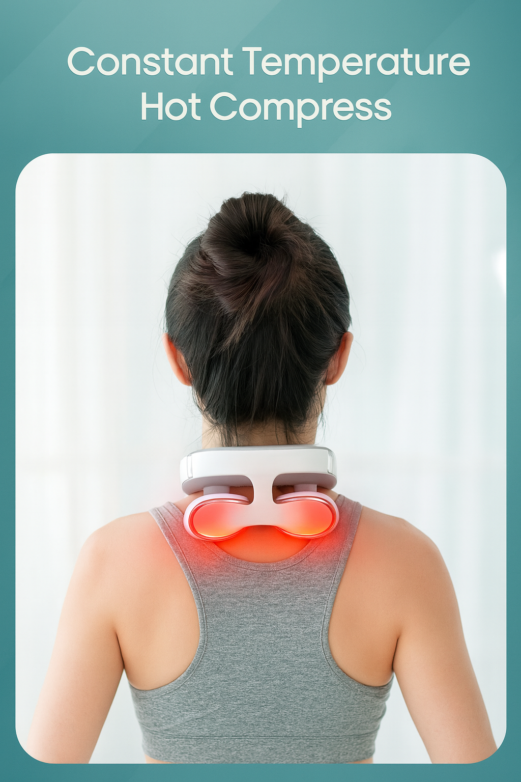 Masajeador Cervical Inteligente con Calor y Pulsos EMS – Relajación Profunda y Control por Botón